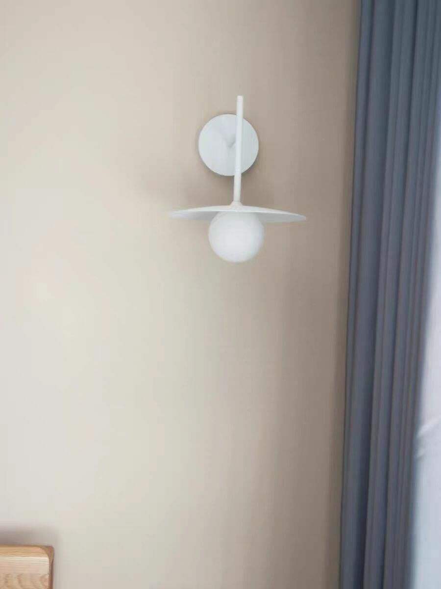 Customer photo review of Ironwork Wall Light, Opaque Glass Shade, 25 cm, Wall Sconce