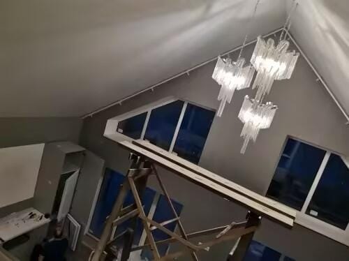 Customer photo review of Nickel-Plated Chain Chandelier, Gold, Silver or Black, 40–160 cm