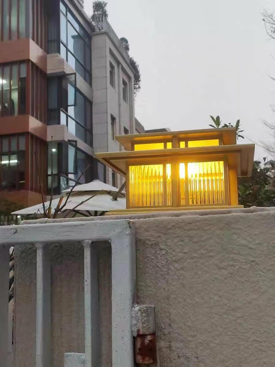 Customer photo review of Outdoor Pillar Light, Sandblasted Aluminium, Two-Tier, IP65