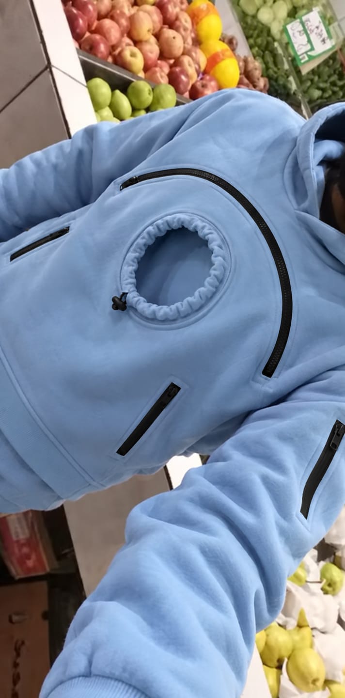 Customer photo review of Pet Pouch Hoodie