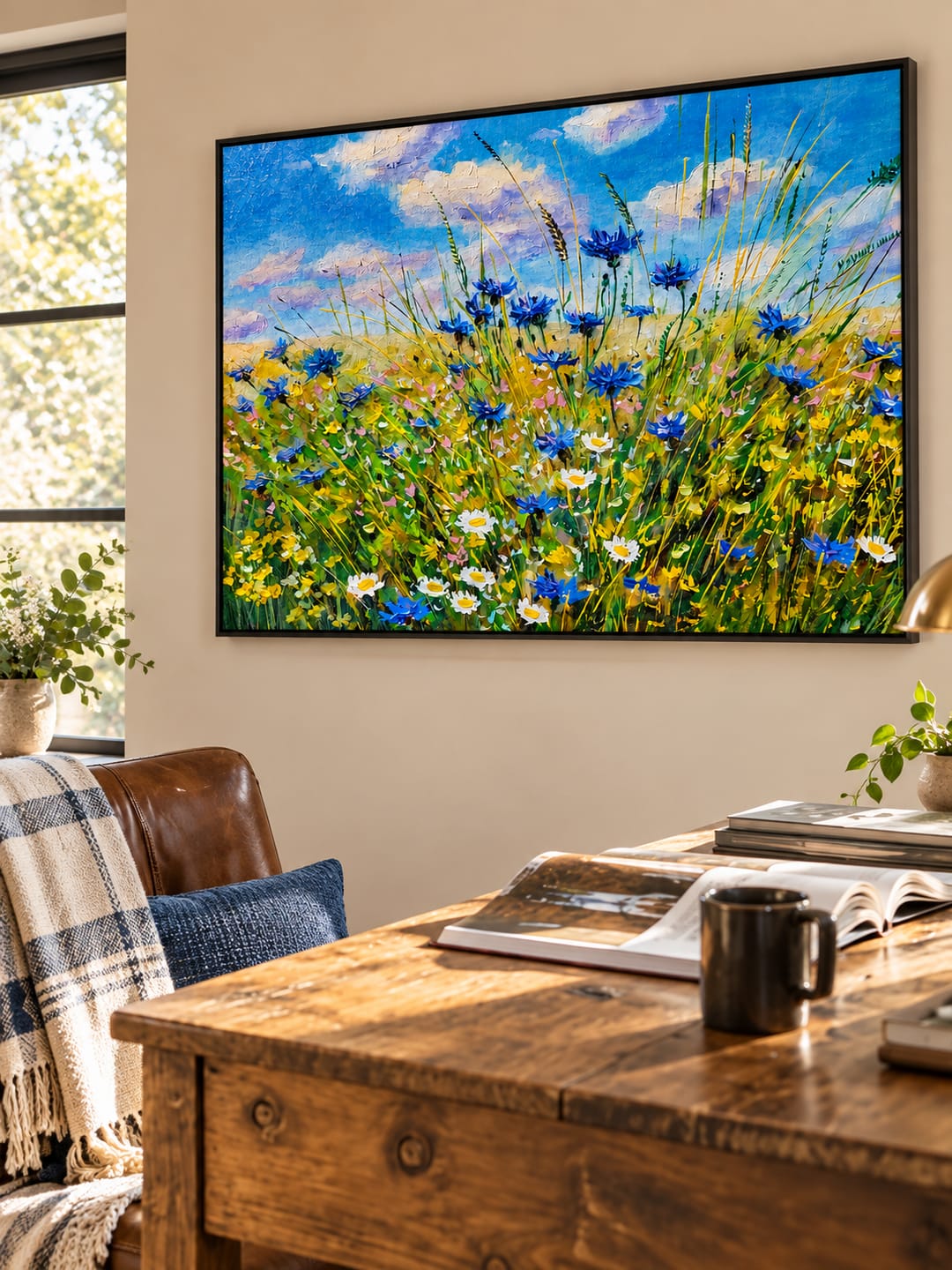 Customer photo review of "Summer Breeze" – Impressionist Wildflower Meadow Palette Knife Impasto Oil Painting