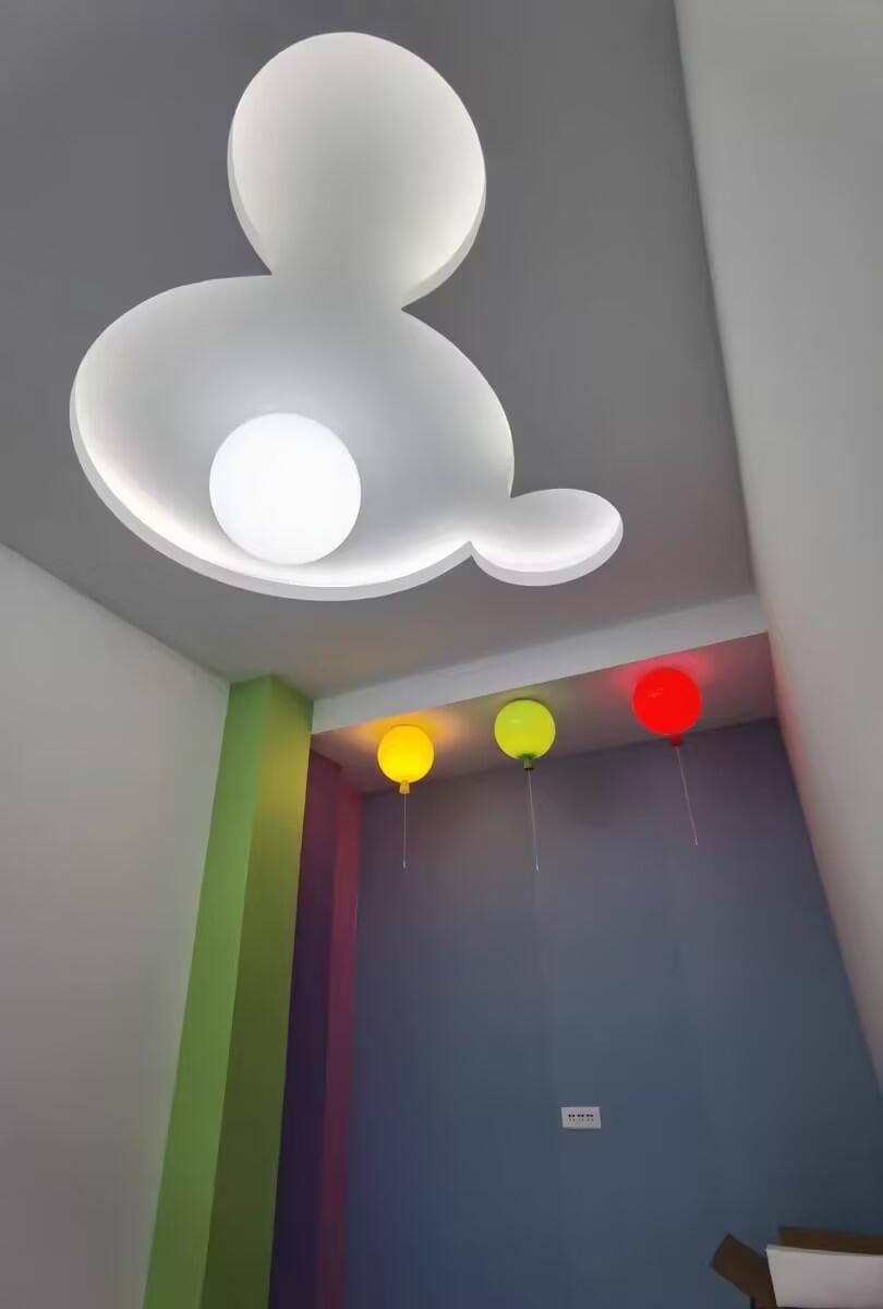 Customer photo review of Balloon Flush Mount Ceiling Light, Pull-Cord Switch, 25-35 cm
