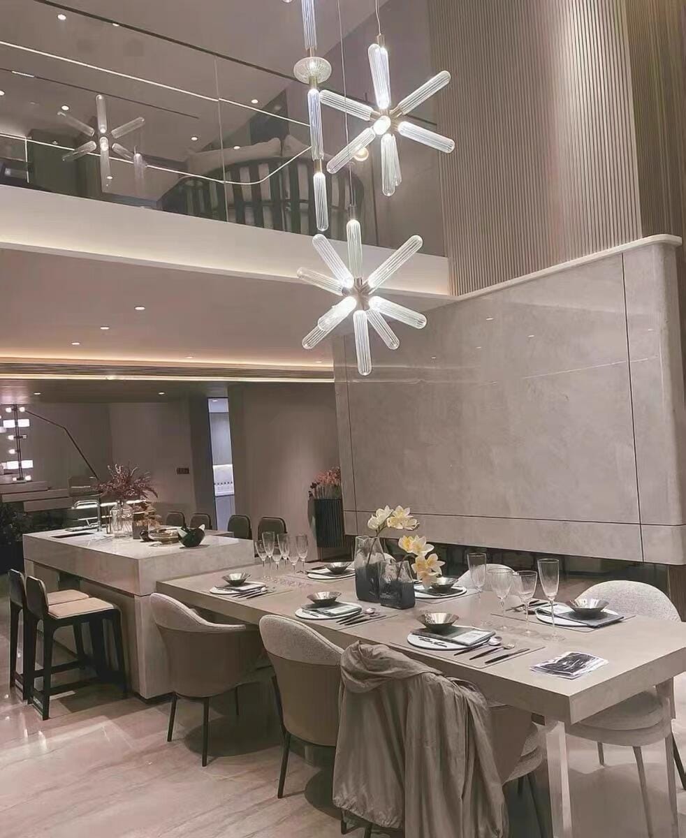 Customer photo review of Crystal Cylinder Pendant Light, Champagne Gold Joints, Dimmable