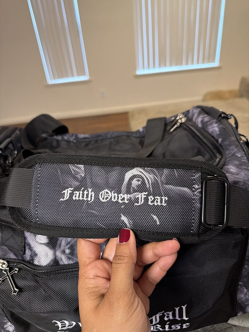 Customer photo review of Light In The Darkness Duffel Bag