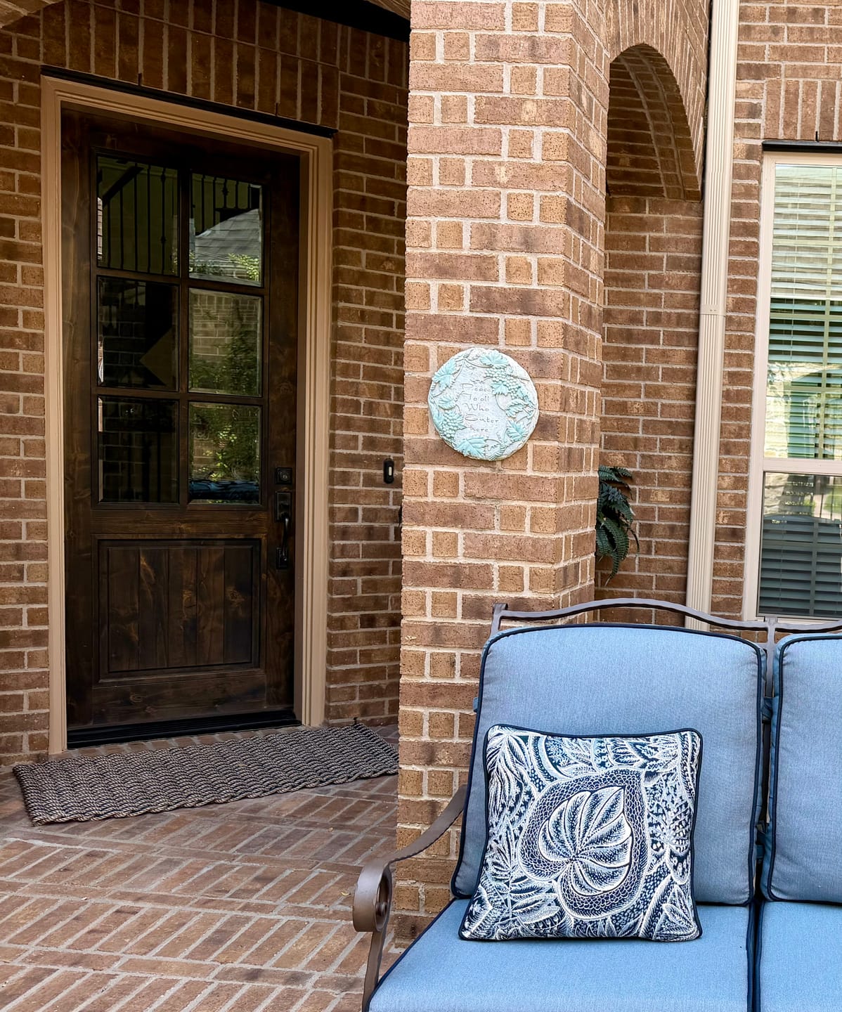 Customer photo review of Sand + Navy Doormat