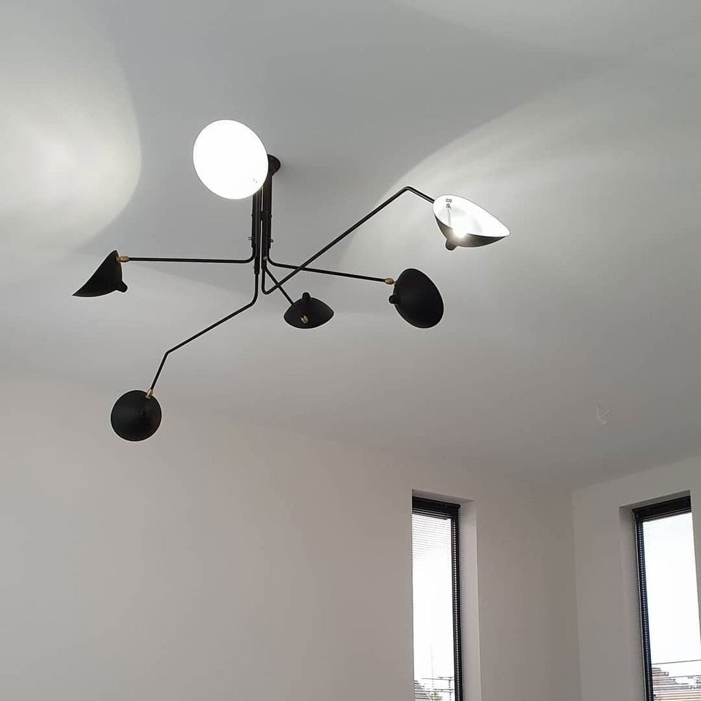 Customer photo review of Brass Ball-Joint Ceiling Light, 3 or 5 Arms, Black or White