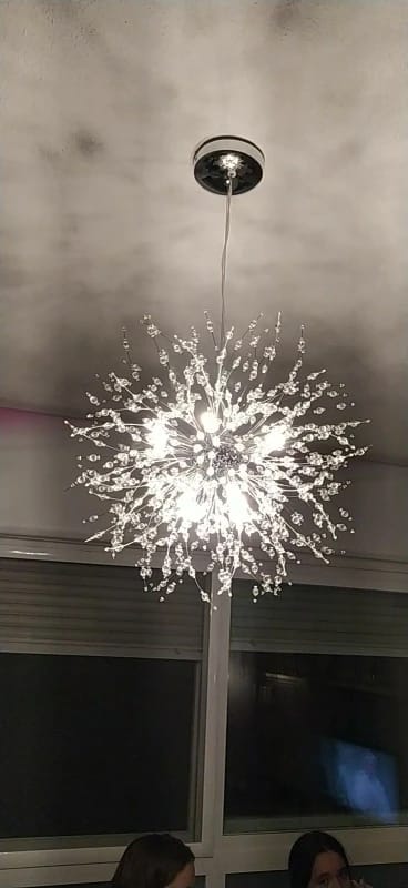 Customer photo review of Crystal Chandelier, Gold Arms, 150 cm Adjustable Drop