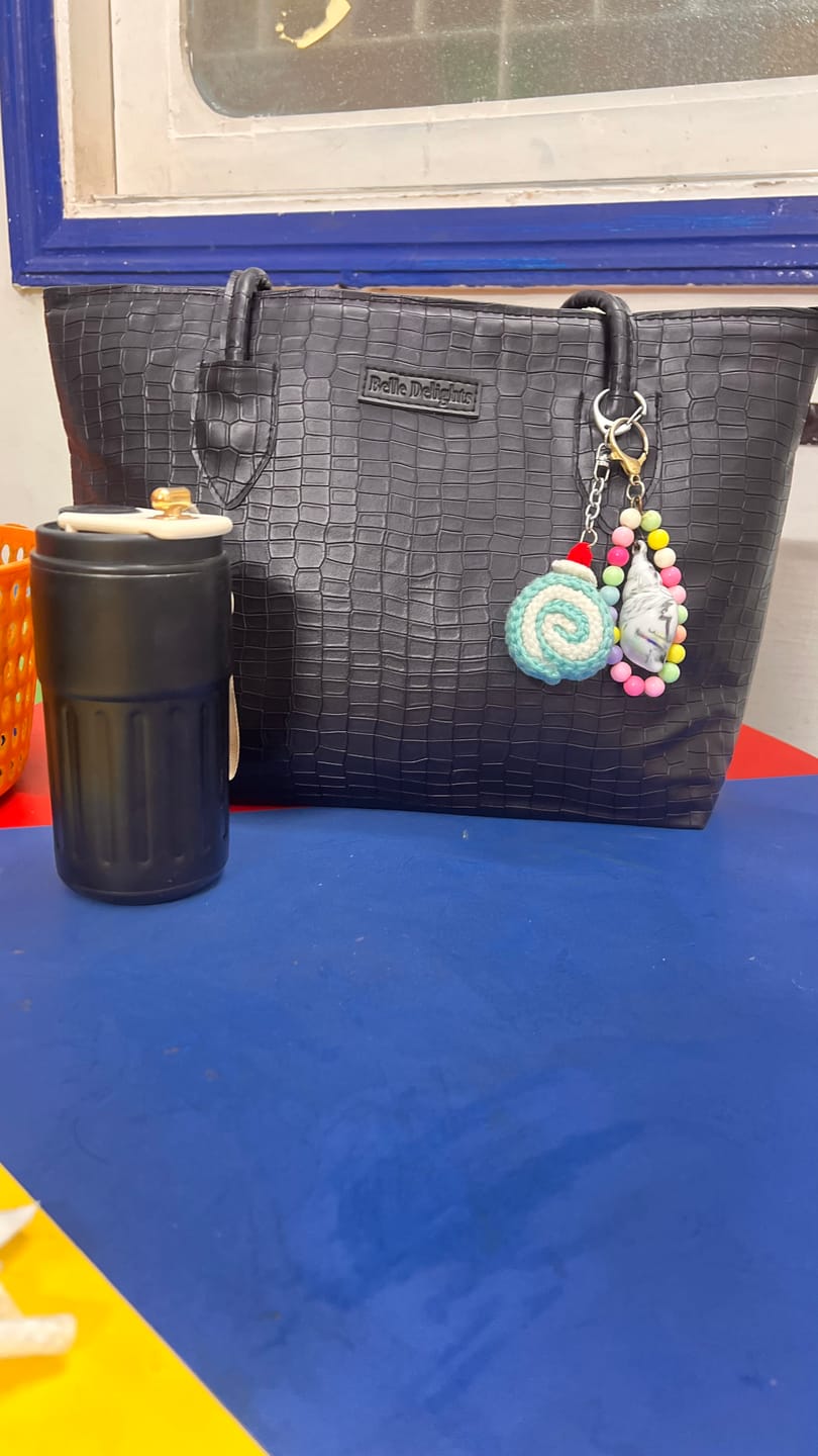 Customer photo review of Black Belle Croc Tote Bag