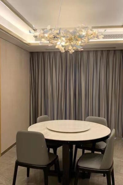 Customer photo review of Horizon Bloom Gingko Chandelier, Porcelain Leaf Ceiling Light, 7 Sizes