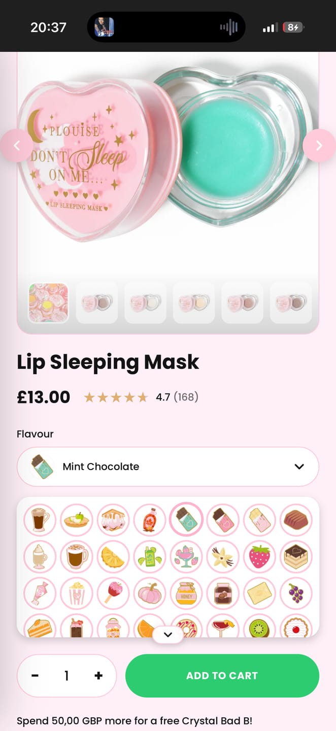 Customer photo review of Bad Bitch Energy Lip Conditioner & Lip Oil Duo