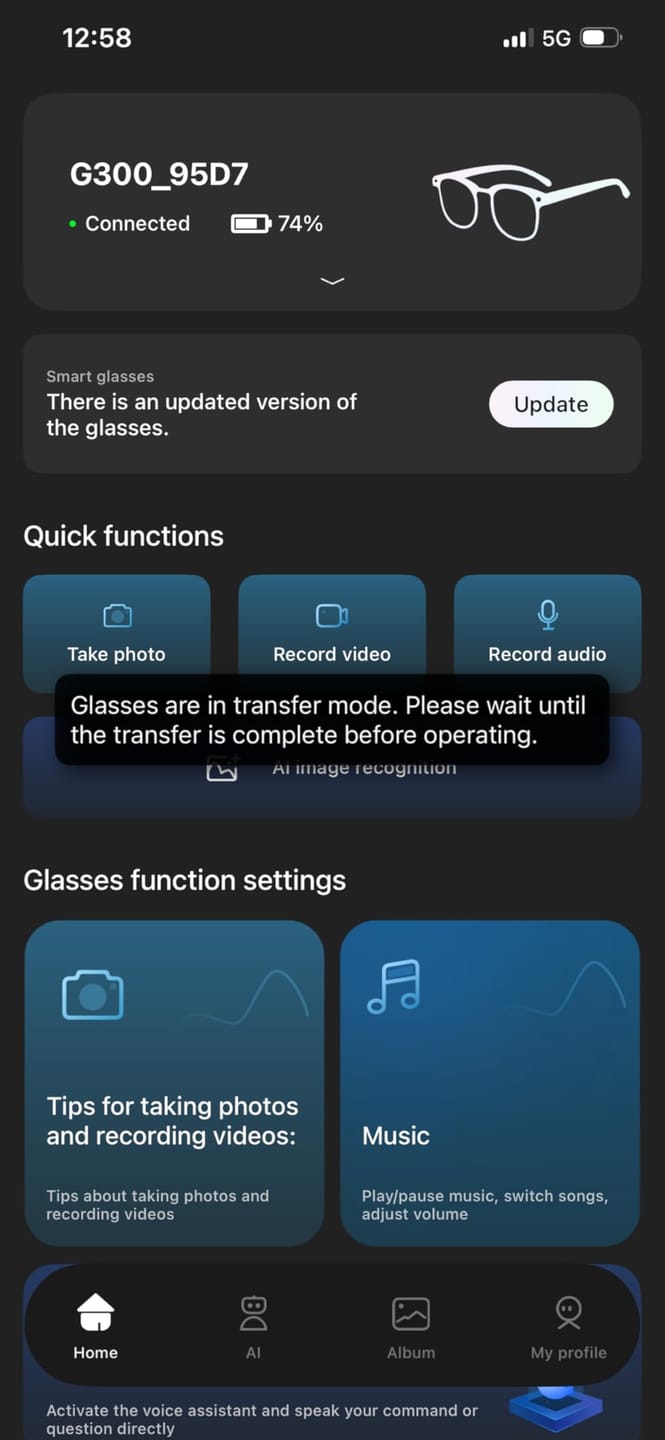 Customer photo review of Jumaha Vision One — AI Smart Glasses