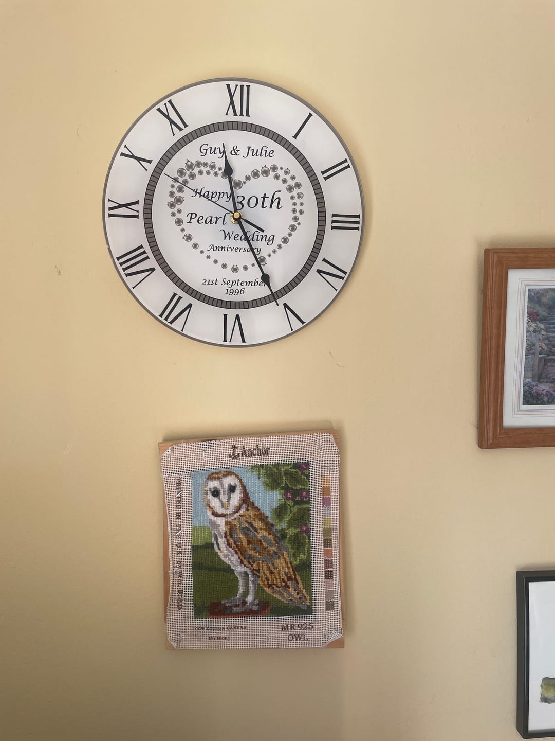 Customer photo review of 30th Pearl Wedding Anniversary Clock