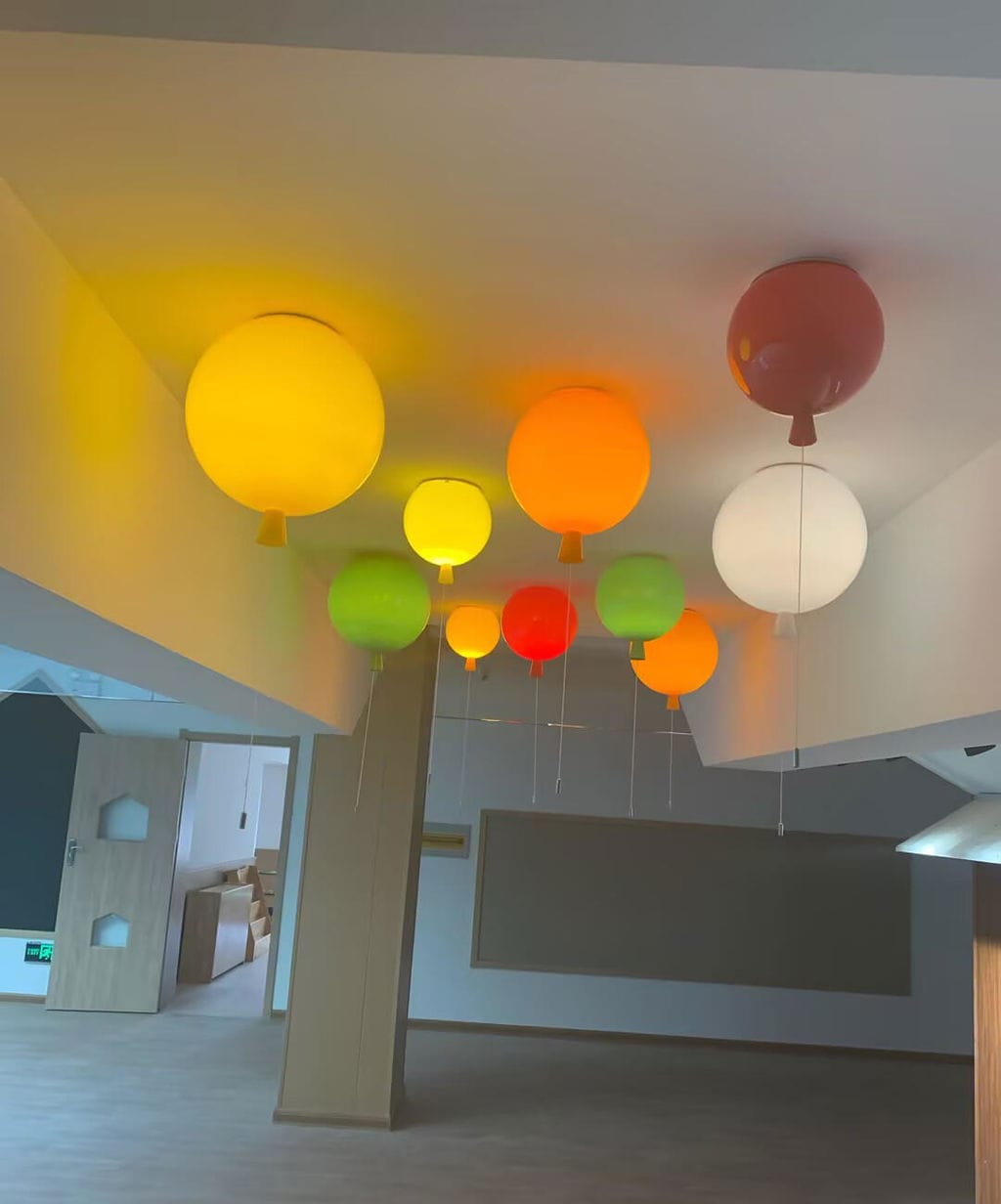 Customer photo review of Balloon Flush Mount Ceiling Light, Pull-Cord Switch, 25-35 cm