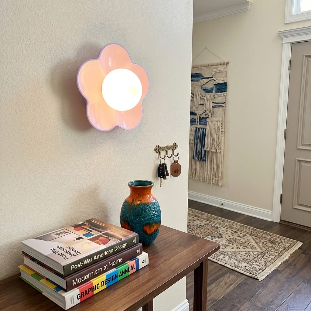 Customer photo review of Resin Flower Wall Light, Glass Shade, 20 cm, Wall Sconce