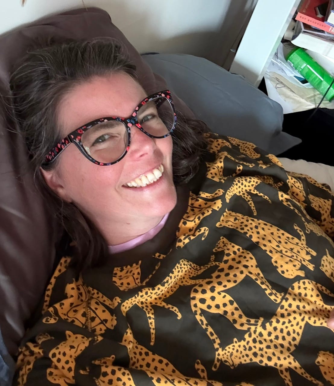 Customer photo review of Adult Cheetah Sweatshirt