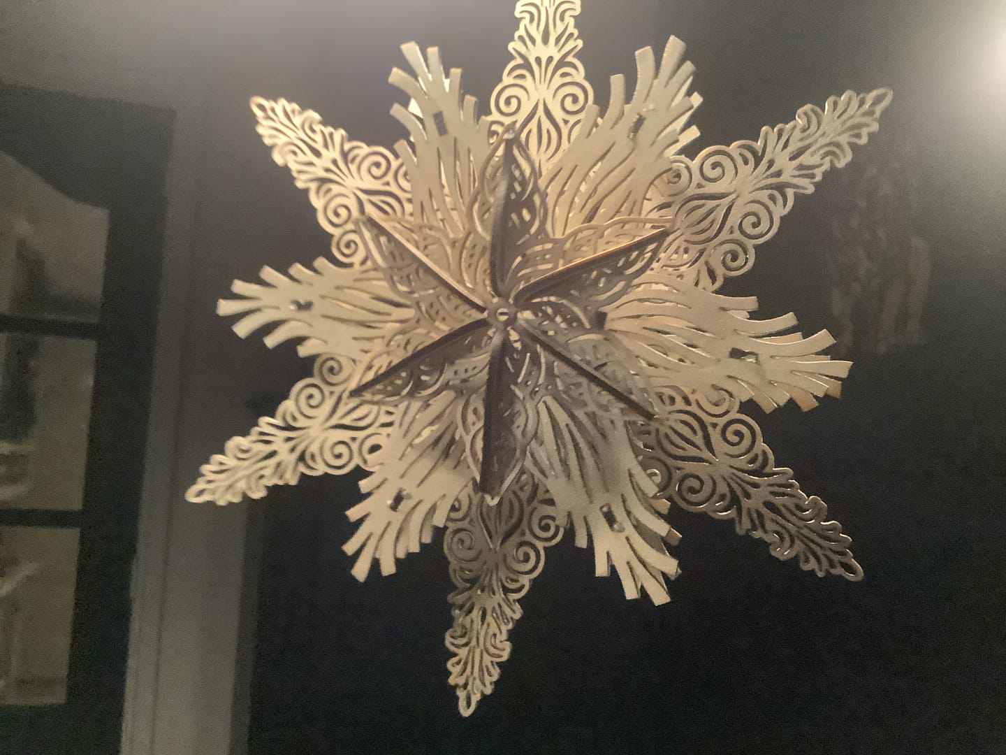Customer photo review of 3 Christmas Star Ornaments Laser Cut SVG