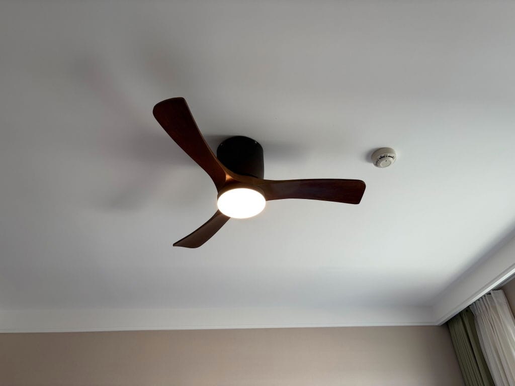 Customer photo review of Wooden Ceiling Fan with Light, Copper DC Motor, Integrated LED
