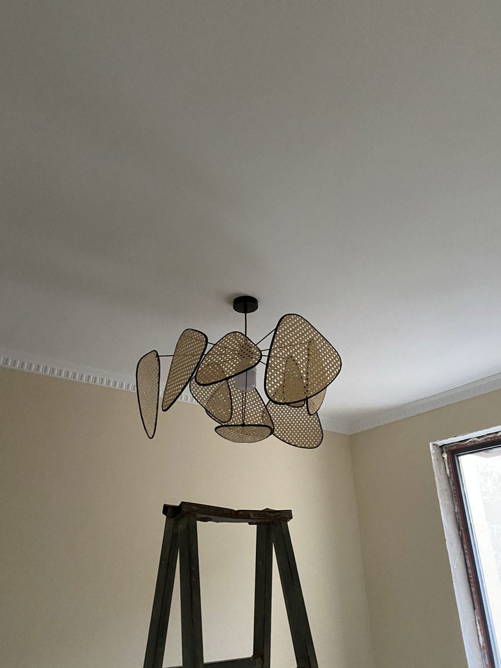 Customer photo review of Rattan Pendant Light, Black Metal Frame, Ten Curtains, 60-100 cm Wide