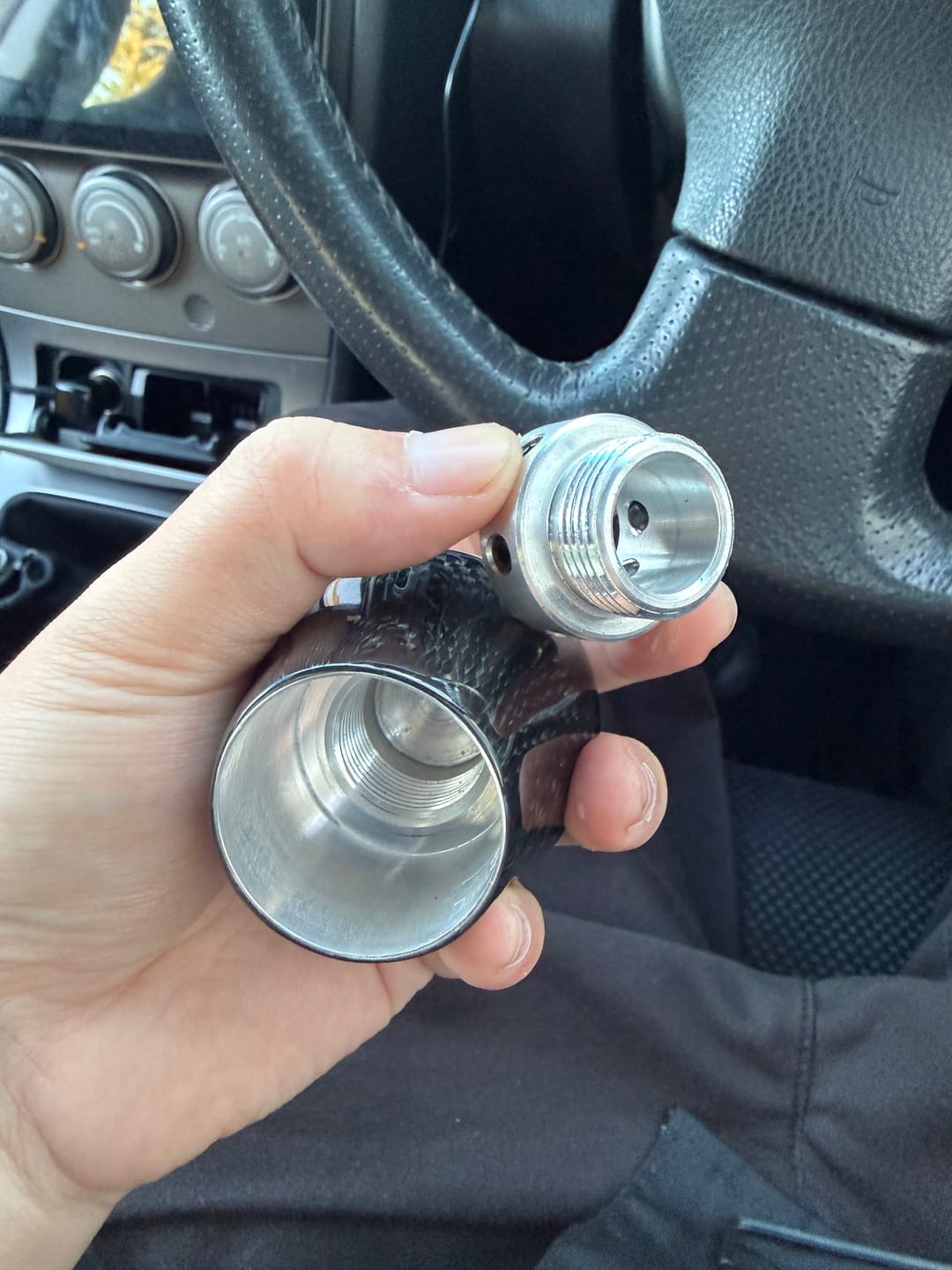 Customer photo review of JDM Garage Gear Shifter Knob - Carbon Fibre STi