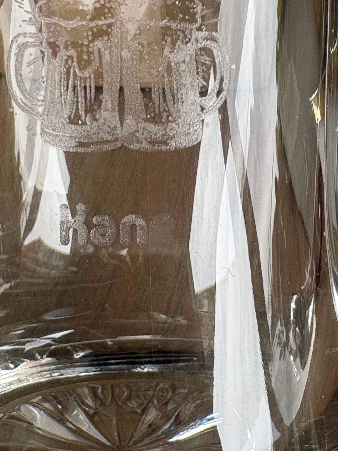 Customer photo review of Bierpul Gegraveerd "[Naam]'s bierglas - afblijven" en 20 Bierviltjes met karikatuur van eigen foto