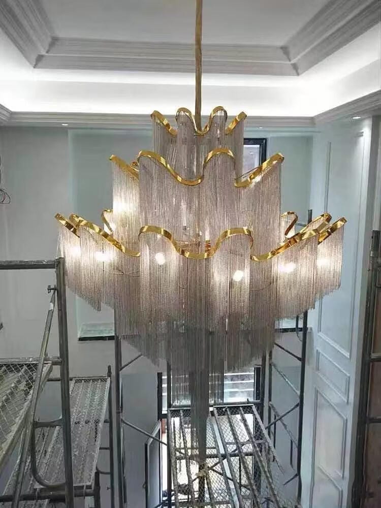Customer photo review of Nickel-Plated Chain Chandelier, Gold, Silver or Black, 40–160 cm
