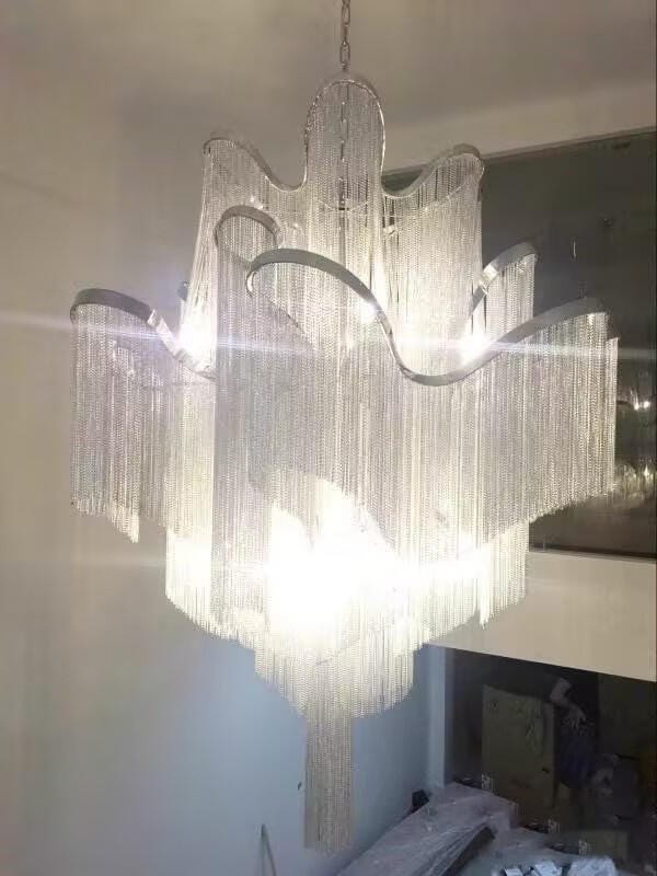 Customer photo review of Nickel-Plated Chain Chandelier, Gold, Silver or Black, 40–160 cm