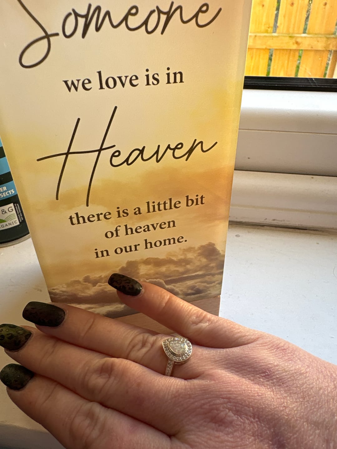 Customer photo review of Droplet Halo Full Cubic Zirconia Keepsake Ring