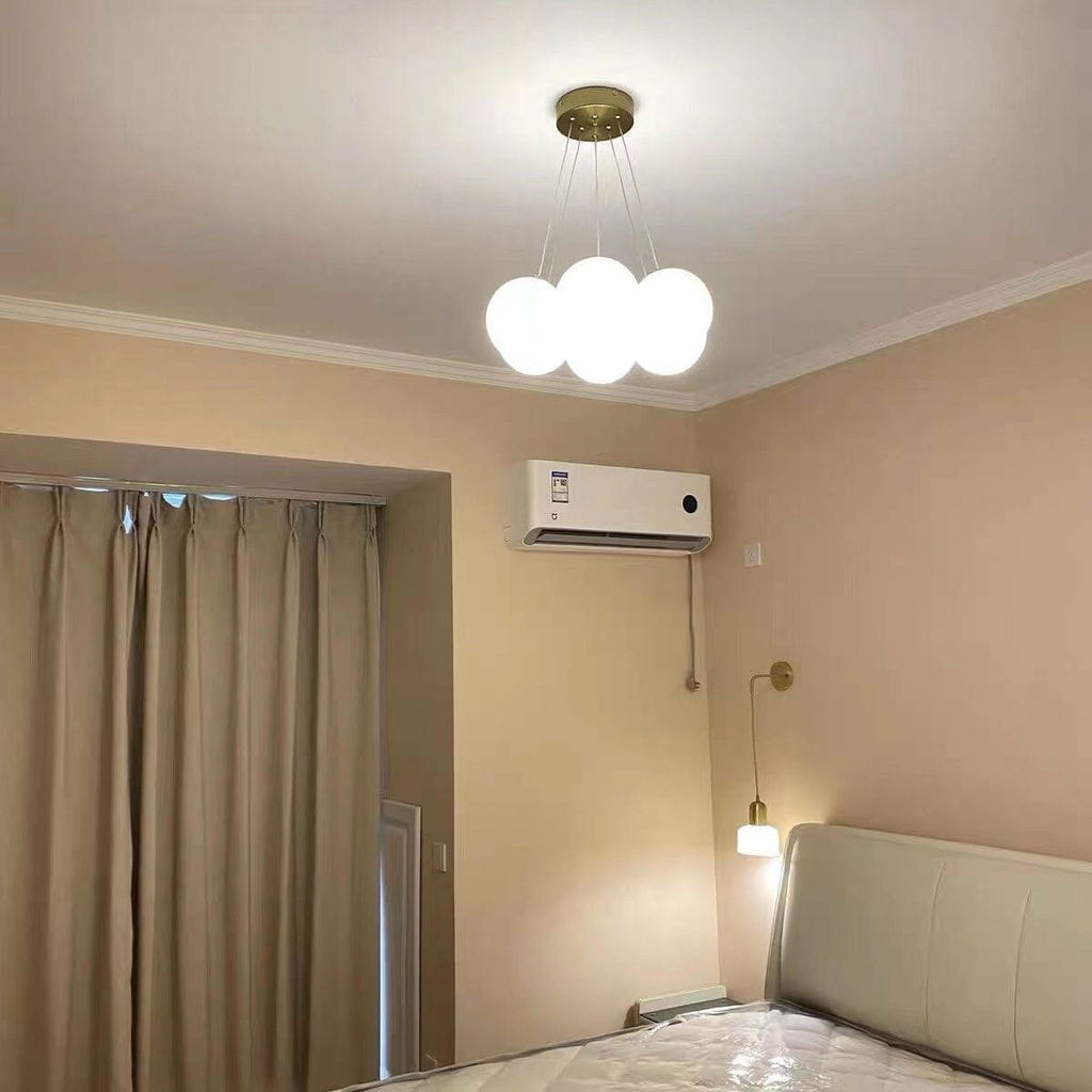Customer photo review of Frosted Glass Cluster Chandelier, Gold Frame, 7 to 19 Globes