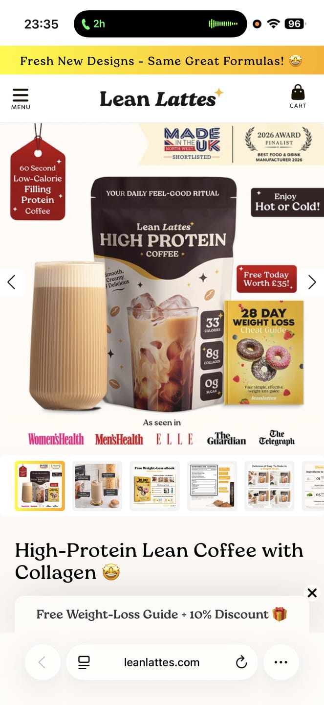 Customer photo review of High-Protein Lean Coffee with Collagen 🤩