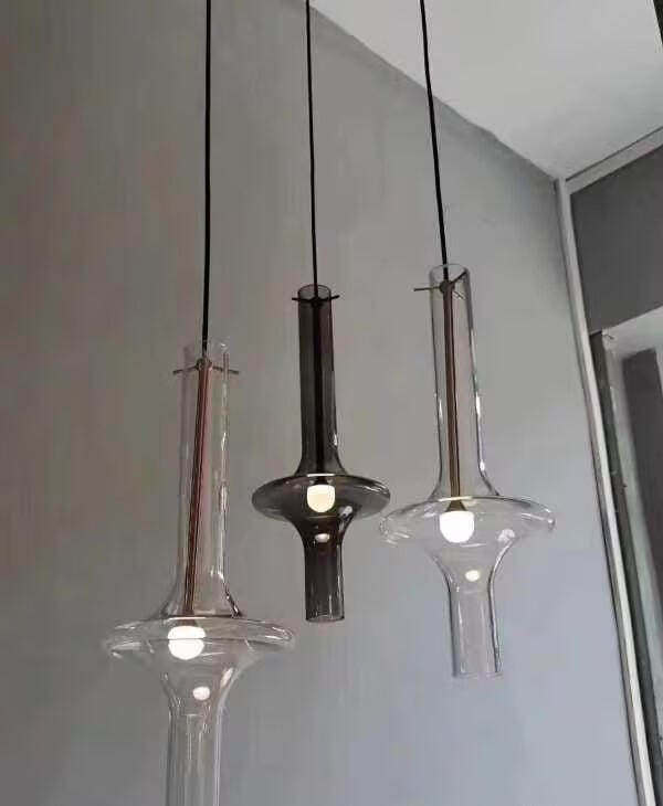 Customer photo review of Tapered Glass Pendant Light, Gold or Black Stems, 46 cm