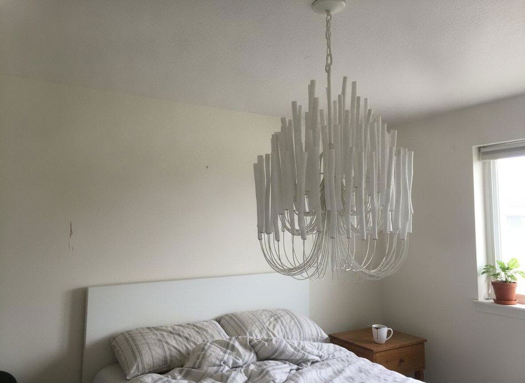 Customer photo review of Chandelier, Swinton Natural Wood Rods, Iron Frame, E14 Multi-Head