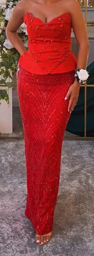 Customer photo review of Dantela Couture Rosie cu Model Geometric cu Margele si Paiete