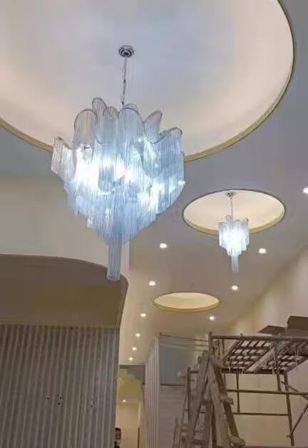 Customer photo review of Nickel-Plated Chain Chandelier, Gold, Silver or Black, 40–160 cm