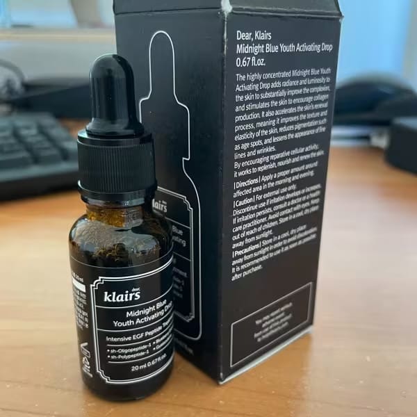 Customer photo review of EGF Blue Youth Activating Drop | EGF Peptide Serum