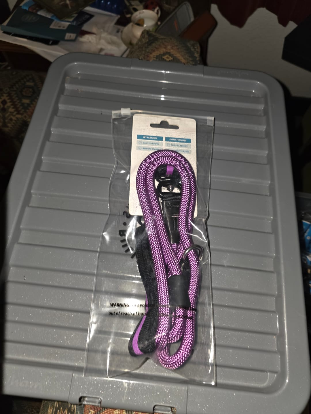 Customer photo review of Slip Training Lead | Anti Pull & No Choking -  Purple