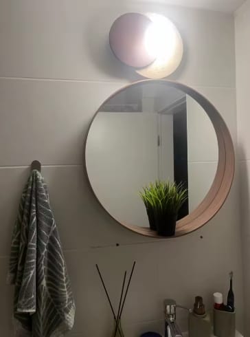 Customer photo review of Luna | Travertine Wall Sconce