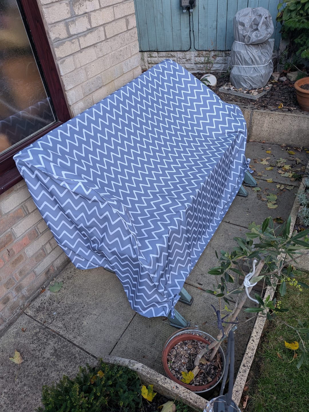 Customer photo review of Chevron Print Water Resistant Fabric