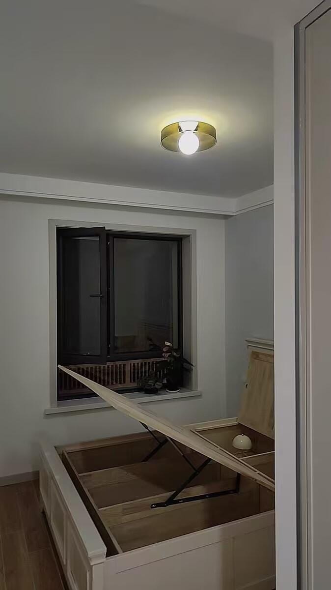 Customer photo review of Glass Flush Mount Ceiling Light, Round Metal Body, 25 cm