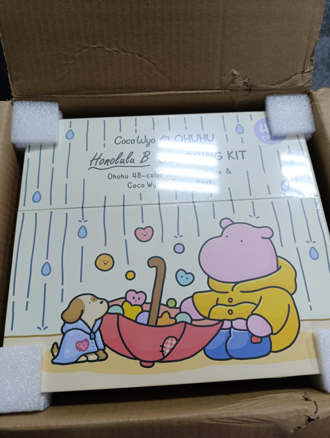 Customer photo review of Ohuhu x Coco Wyo Cozy Mood Coloring Kit, Honolulu B 48 Colors Alcohol Markers with Brush & Fine Dual Tips, Coloring Book with Mood Tracker Pages