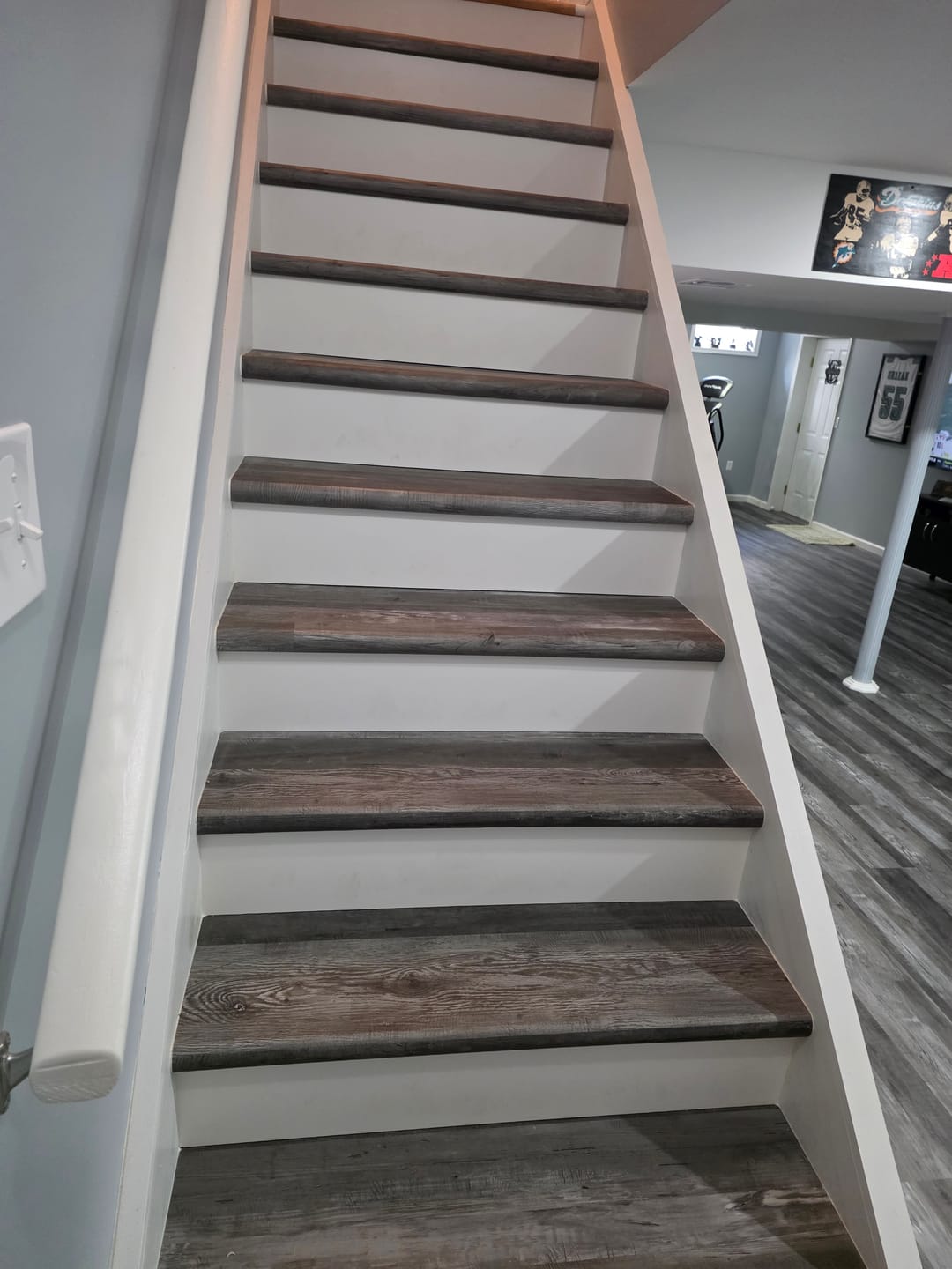 Customer photo review of Ashen Oak Gray Stair Tread