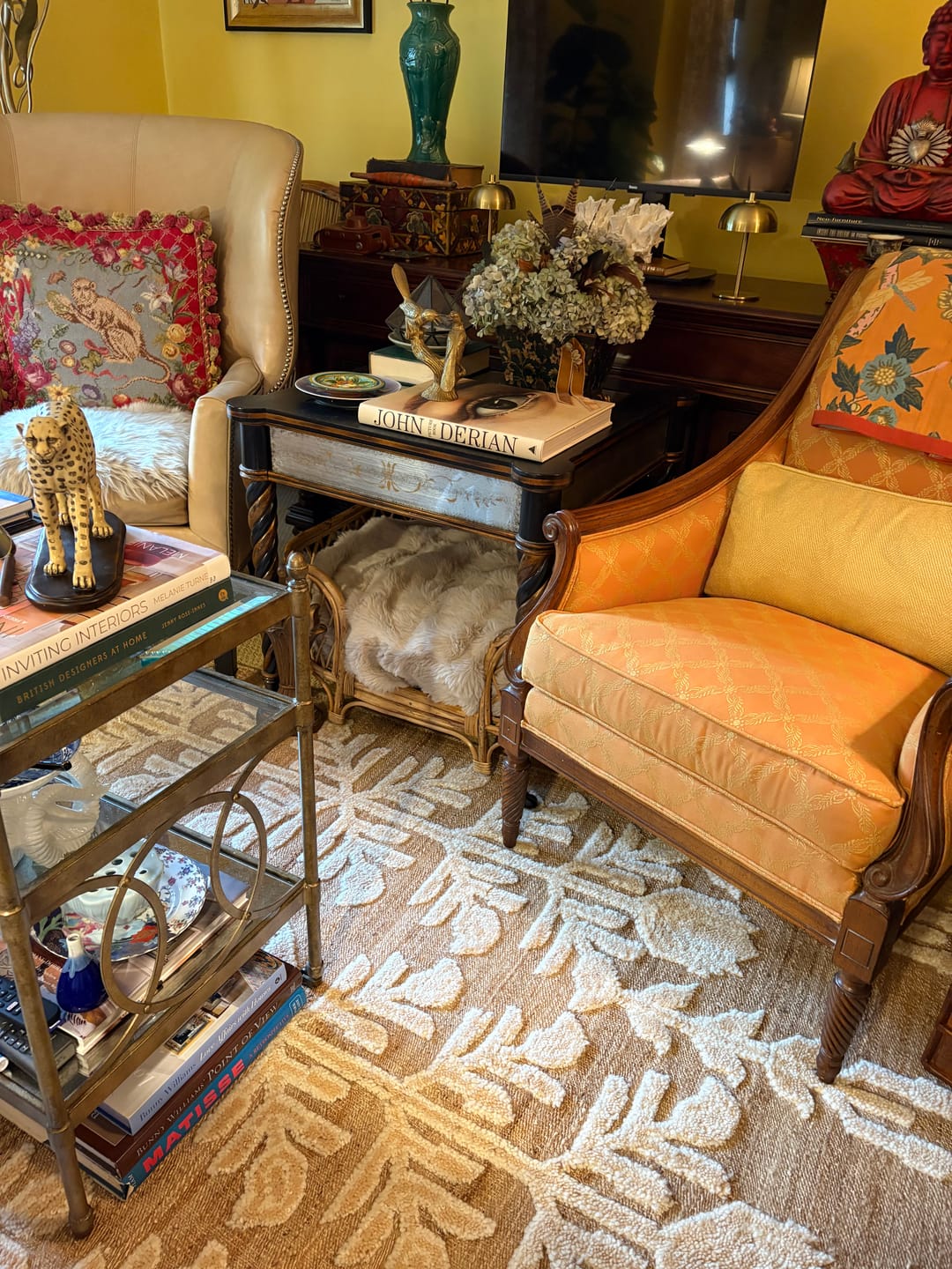 Customer photo review of Custom Made Tribal Brown And Ivory Hand Knotted Wool and Jute Rug