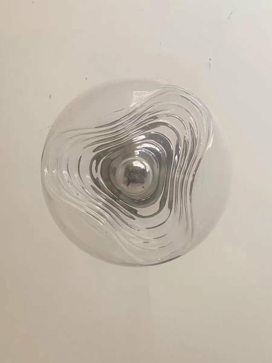 Customer photo review of Glass Pendant Light, Clear or Smoky Grey Shade, Gold or Silver Frame