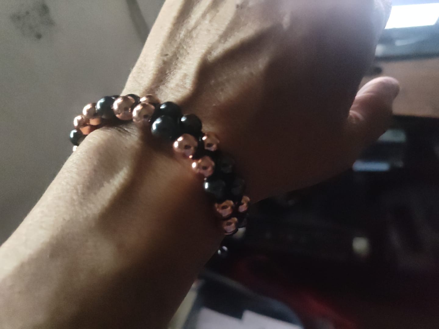 Customer photo review of Cuprion: Copper + Hematite bracelet