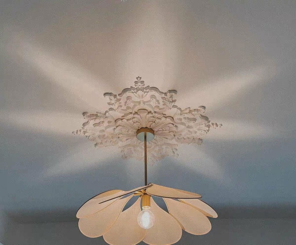 Customer photo review of Fabric Petal Dome Pendant Light, Gold Frame, 60 to 120 cm