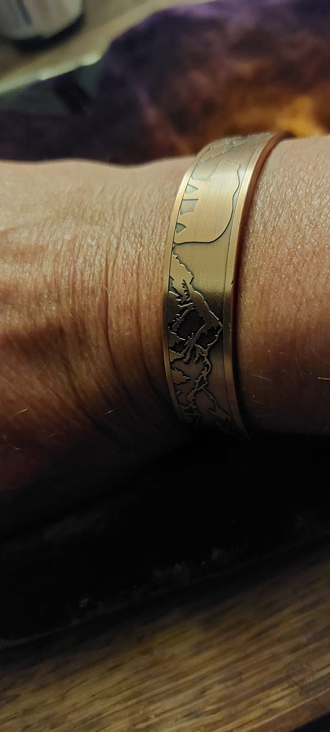 Customer photo review of Mens Copper Magnetic Bangle Bracelet Bear New Design