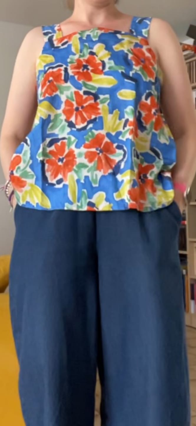 Customer photo review of Blouse Florence – Satin de coton Jardin Solaire