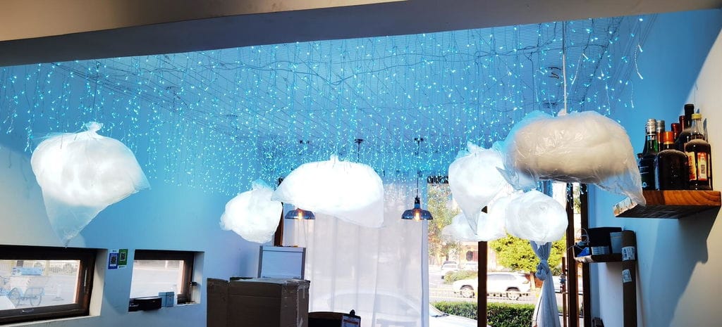Customer photo review of Cloud-Shaped Fabric Pendant Light, Creased Texture, 30 to 90 cm