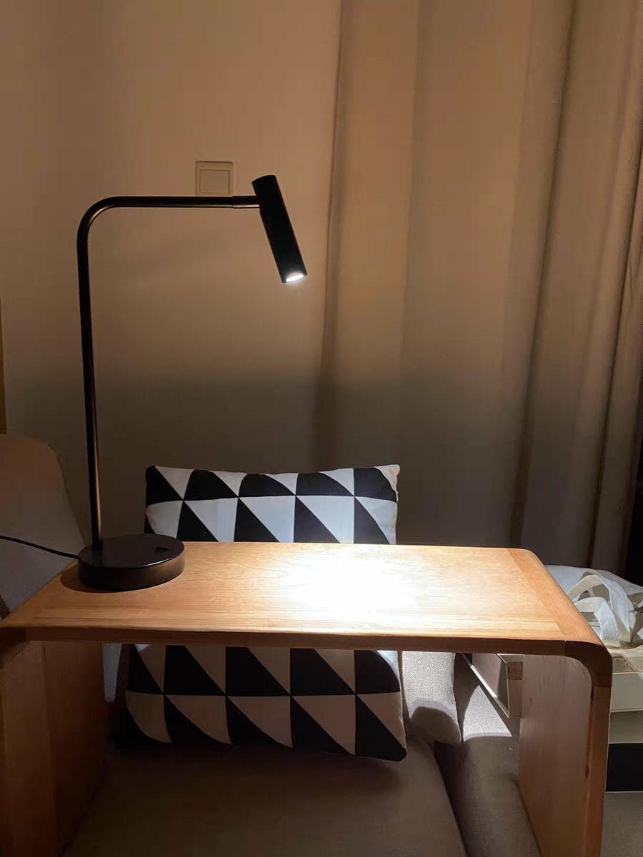 Customer photo review of Rotating Head Table Lamp, Aluminium Stem, Warm to Daylight