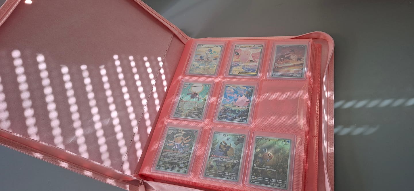 Customer photo review of Cherry Blossom - Toploader Trading Card Binder
