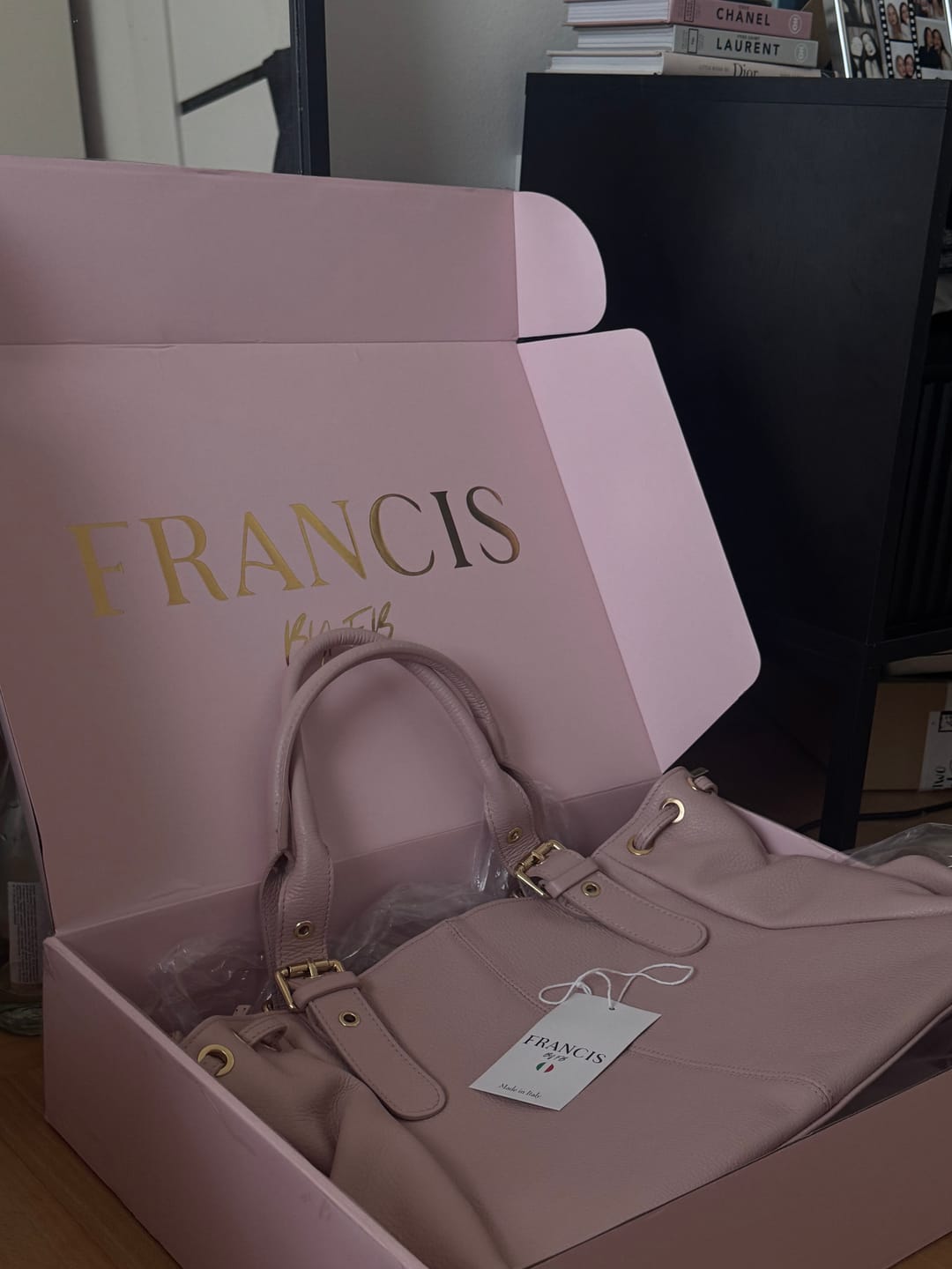 Customer photo review of Muse bag vanilla pink